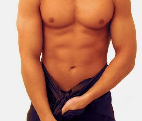 Stretching technique to enlarge the penis.